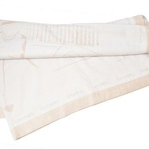 Chanel Blanket, CHANEL Reversible Blanket Mademoiselle CC Motif Wool Silk